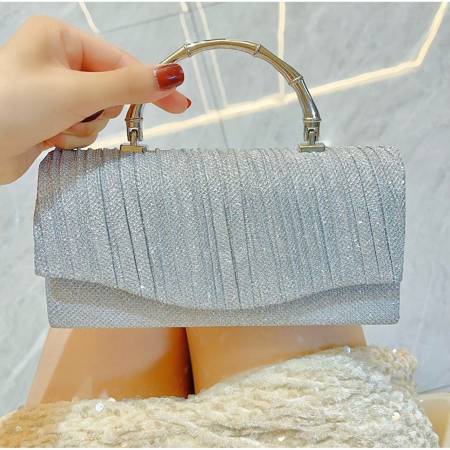 Bar Birthday Wedding Banquet Dress Pleated Evening Bags