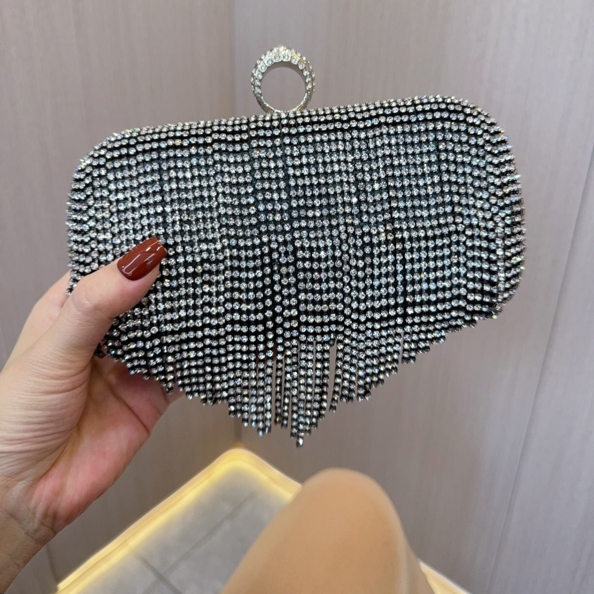Tassel Rhinestone Dress Banquet Clutch Diamond Evening Bags