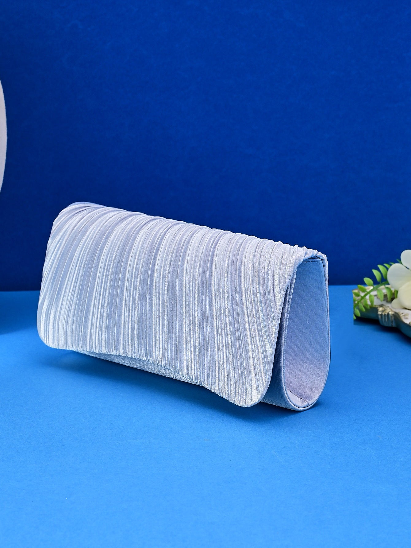 Dinner Graceful Satin Pleated Flap Clutch Banquet Wedding Evening Bags