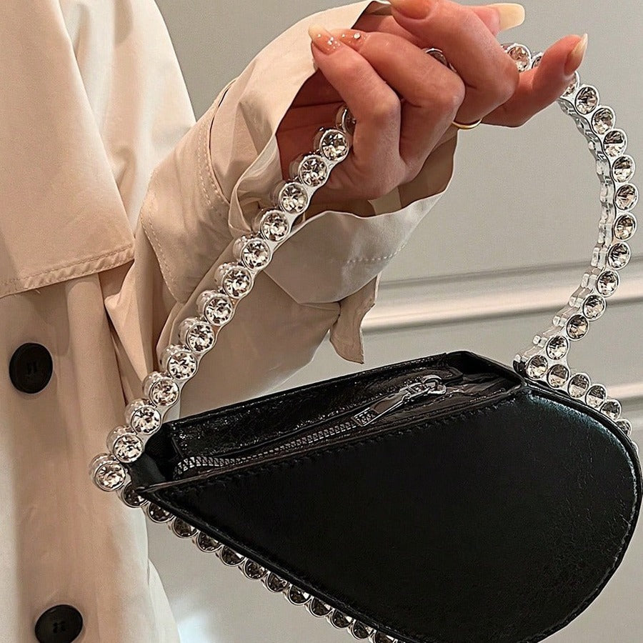 Women's Hand-held Heart-shaped Diamond Fashionable Stylish Hand Evening Bags