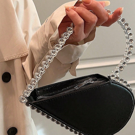 Women's Hand-held Heart-shaped Diamond Fashionable Stylish Hand Evening Bags