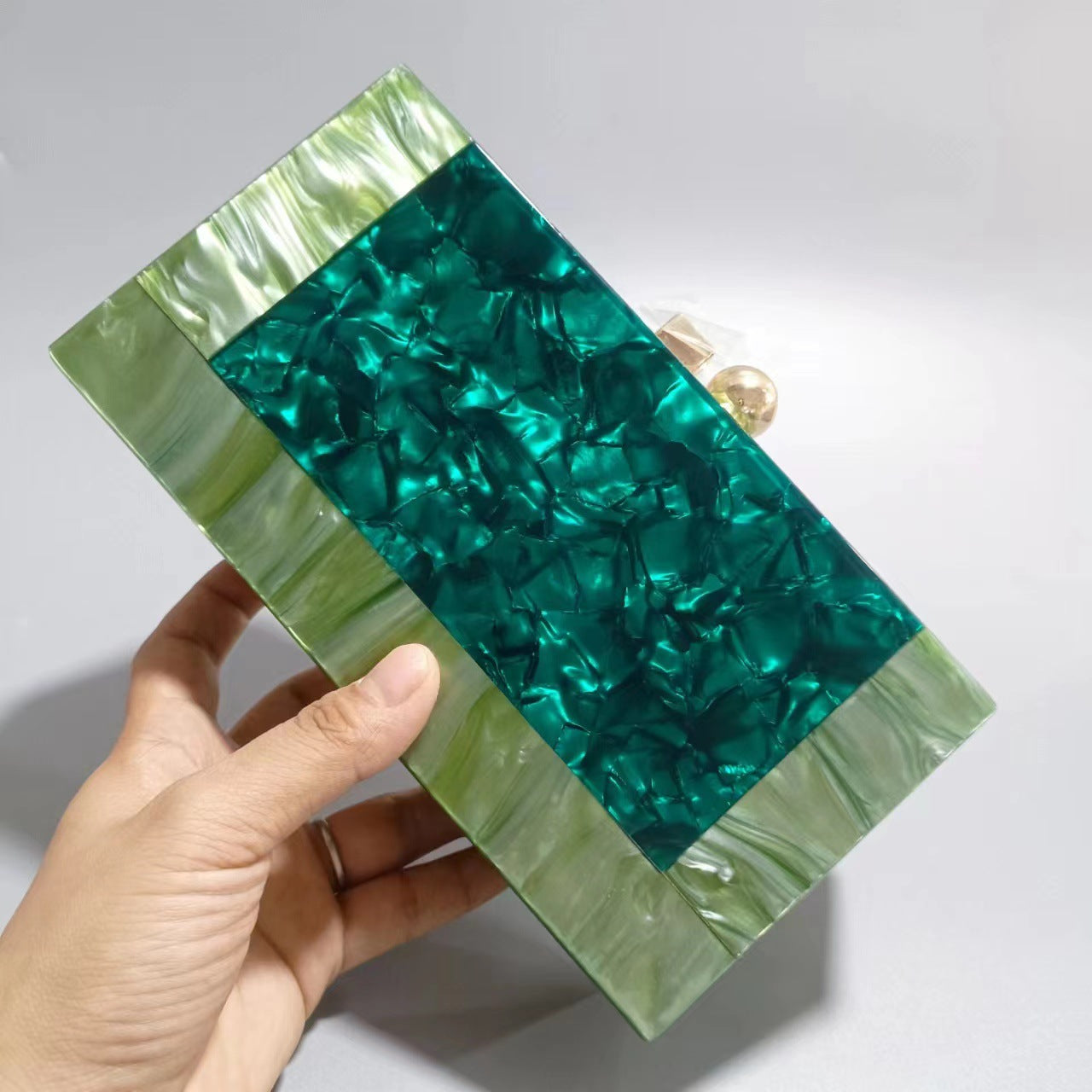 Women's Dinner Retro Splicing Trendy Acrylic Chain Evening Bags