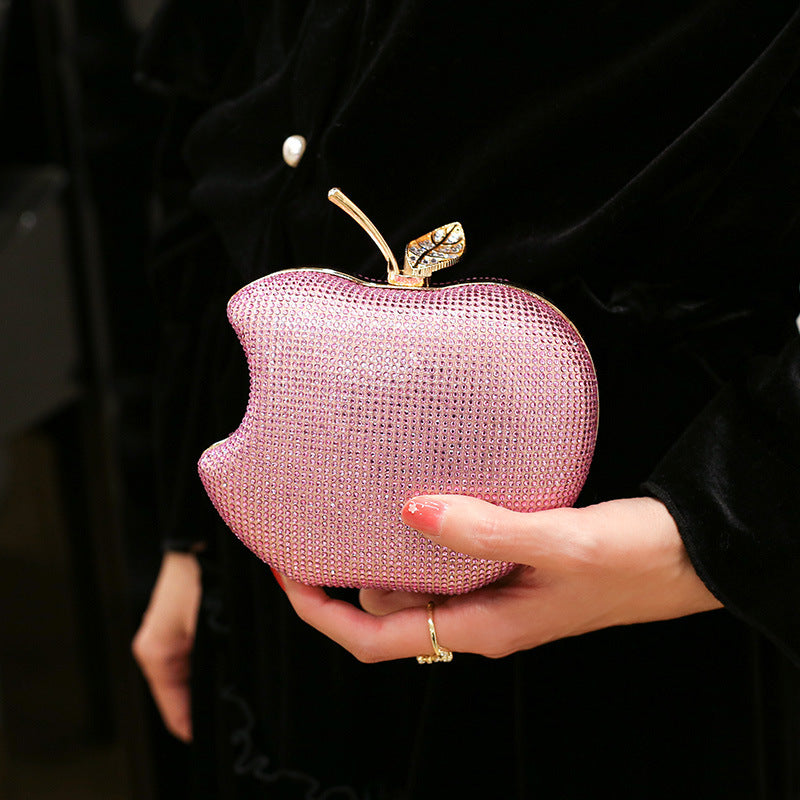 Cool Pretty Apple Highlight Diamond Chain Evening Bags