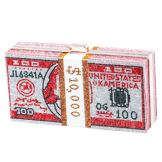 Women's Dollar Full Diamond Usd Dinner Dress Evening Bags