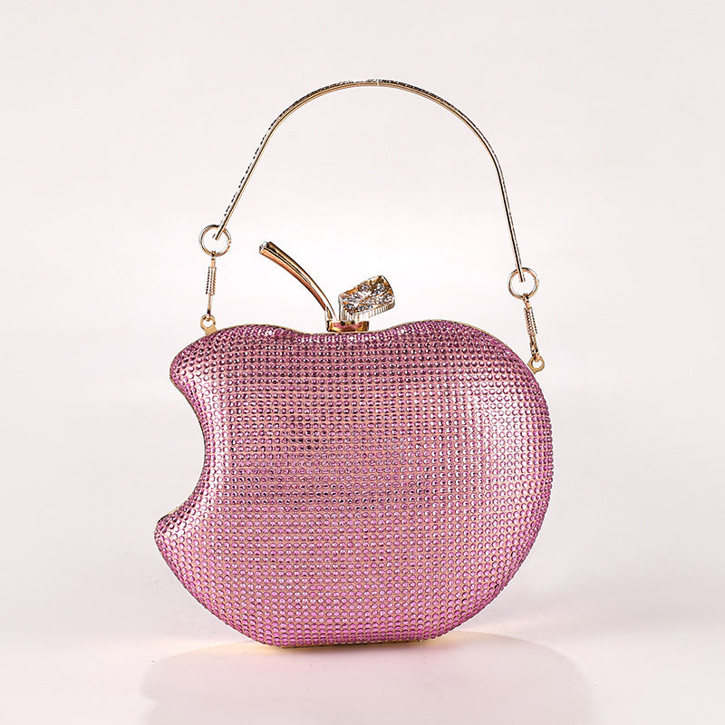 Cool Pretty Apple Highlight Diamond Chain Evening Bags