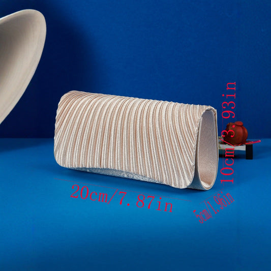 Dinner Graceful Satin Pleated Flap Clutch Banquet Wedding Evening Bags