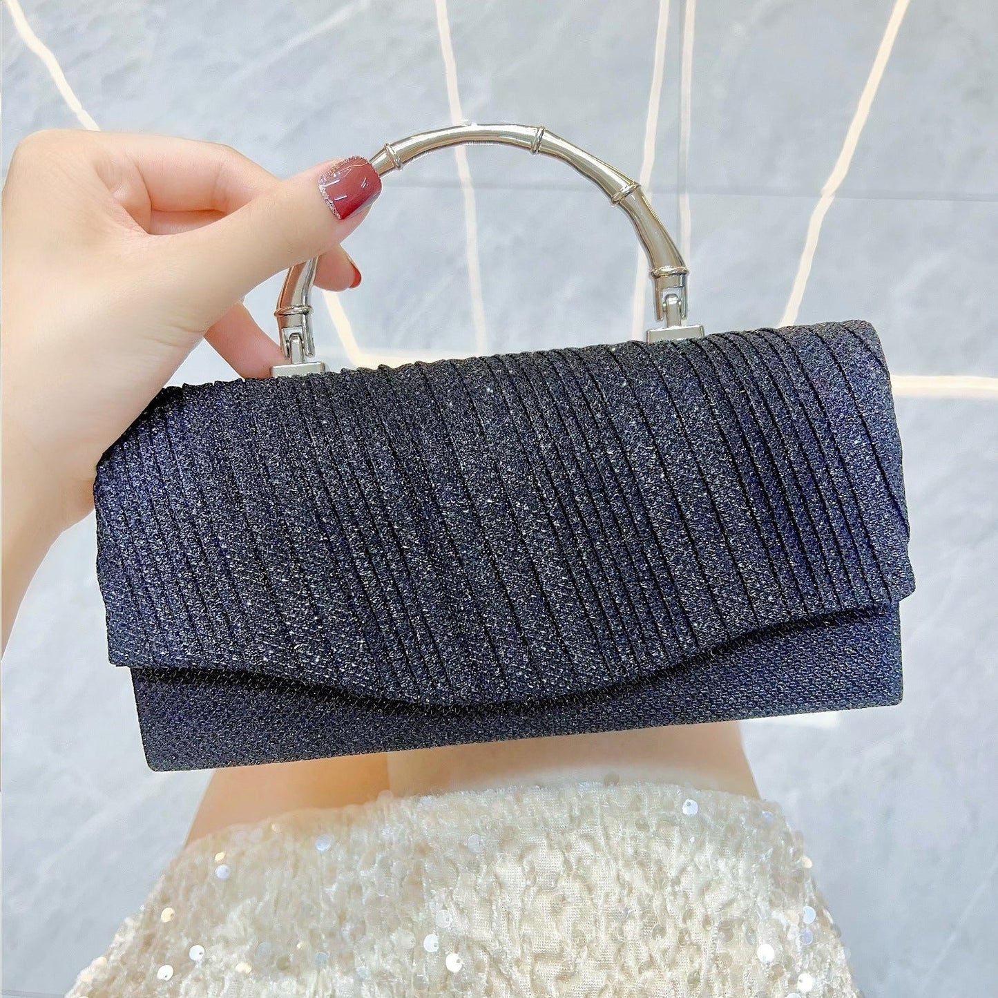 Bar Birthday Wedding Banquet Dress Pleated Evening Bags