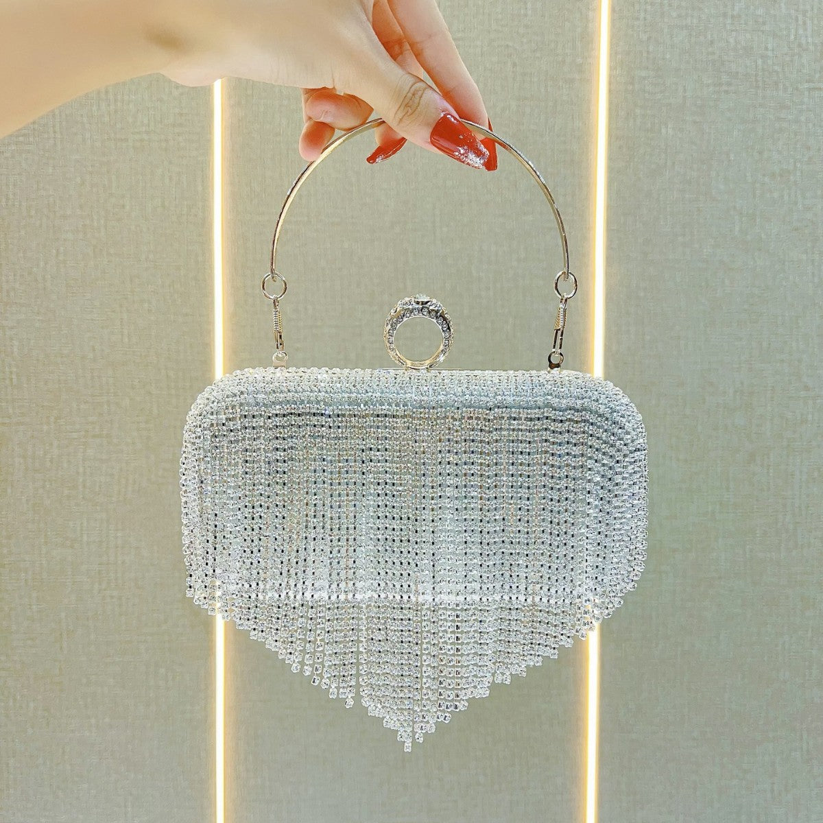 Tassel Rhinestone Dress Banquet Clutch Diamond Evening Bags