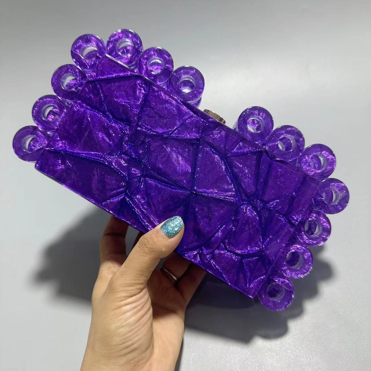 Women's Fashion Circle Acrylic Dinner Banquet Clutch Evening Bags