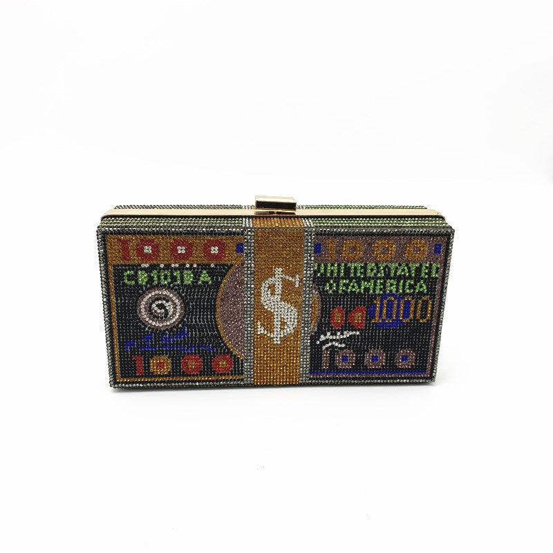 Women's Full Diamond Usd Dinner Fashion Dollar Evening Bags