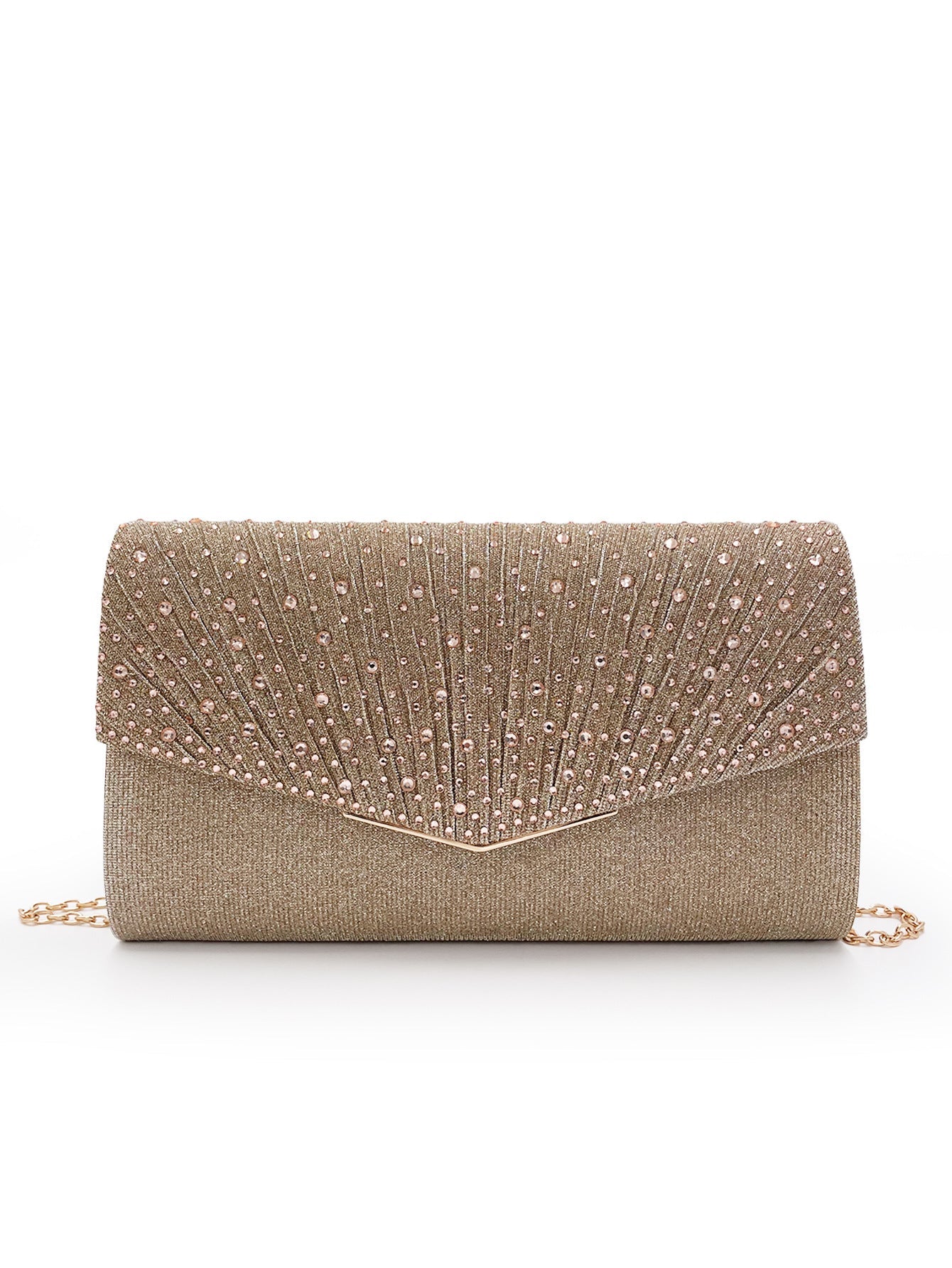 Unique Dinner Clutch Pleated Rhinestone Dress Evening Bags