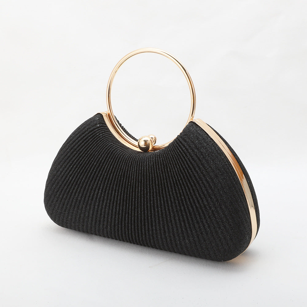 Women's Metal Portable Dinner Pleated Sier Banquet Dress Evening Bags