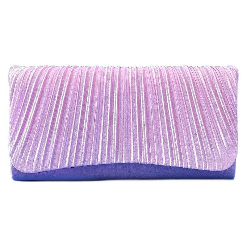 Dinner Graceful Satin Pleated Flap Clutch Banquet Wedding Evening Bags