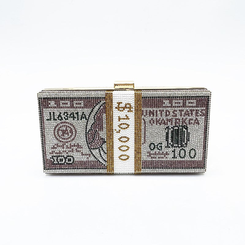 Women's Full Diamond Usd Dinner Fashion Dollar Evening Bags