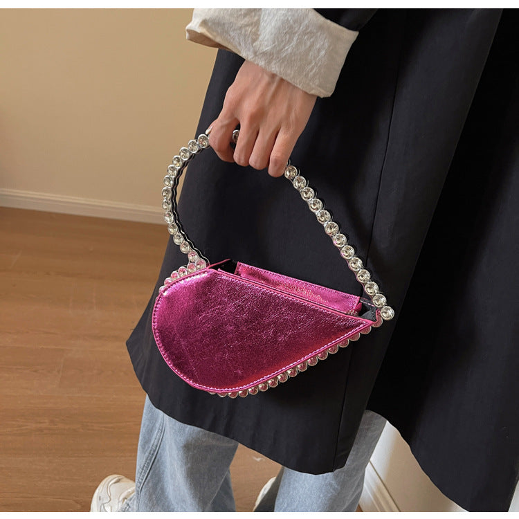 Women's Hand-held Heart-shaped Diamond Fashionable Stylish Hand Evening Bags
