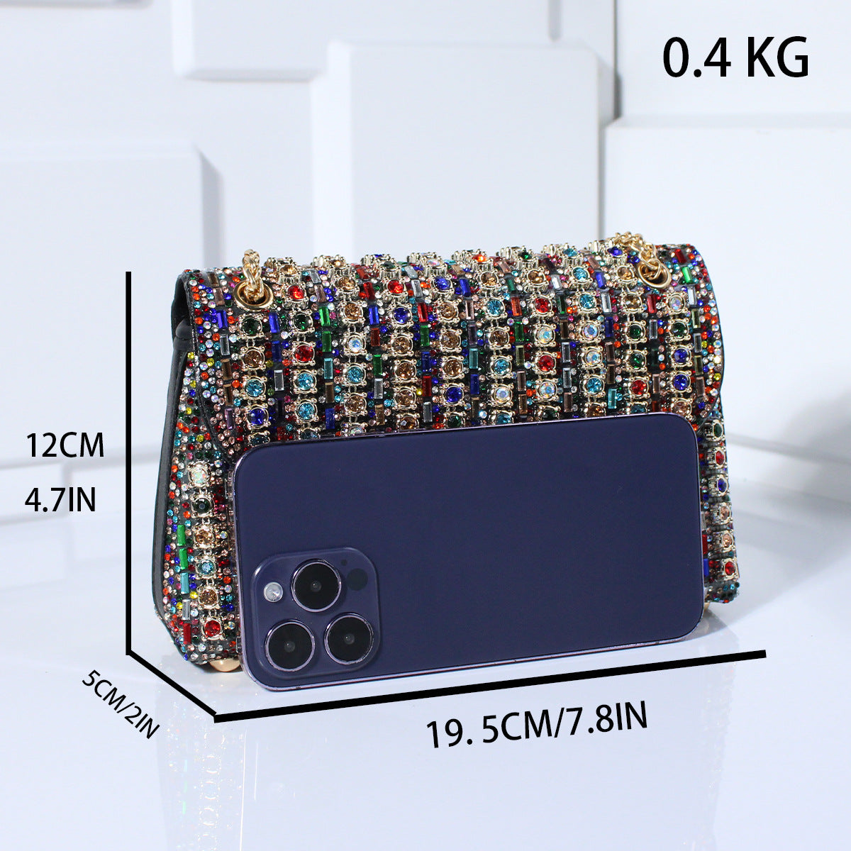 Women's Colorful Crystals Chain High-grade Delicate Rhinestone Evening Bags