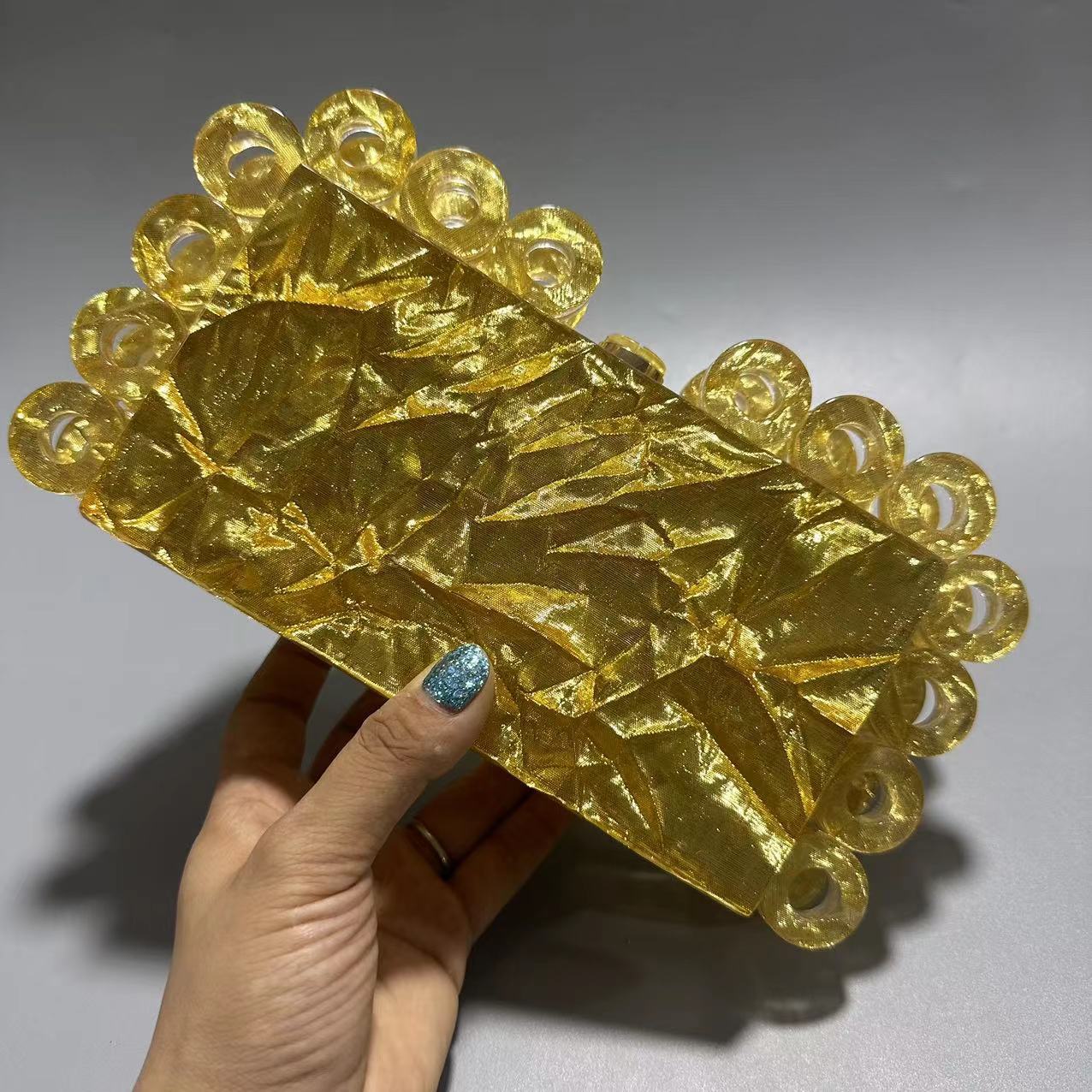 Women's Fashion Circle Acrylic Dinner Banquet Clutch Evening Bags