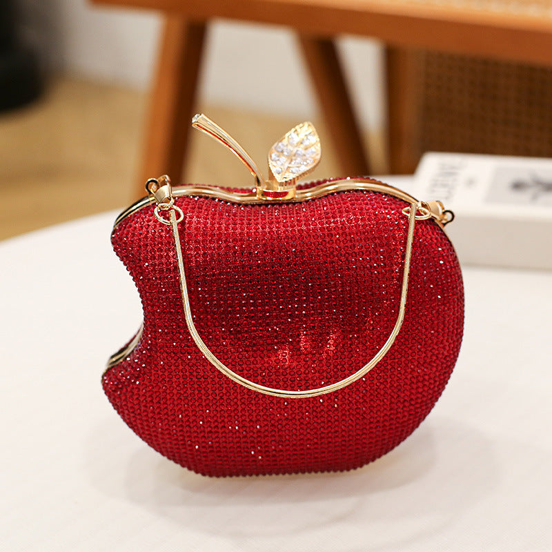Cool Pretty Apple Highlight Diamond Chain Evening Bags