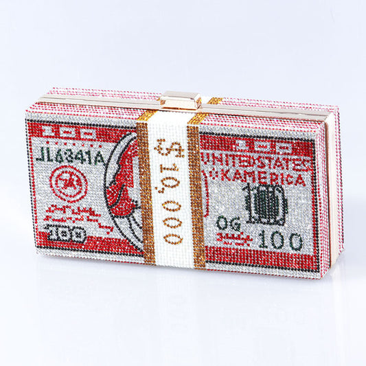 Women's Dollar Full Diamond Usd Dinner Dress Evening Bags