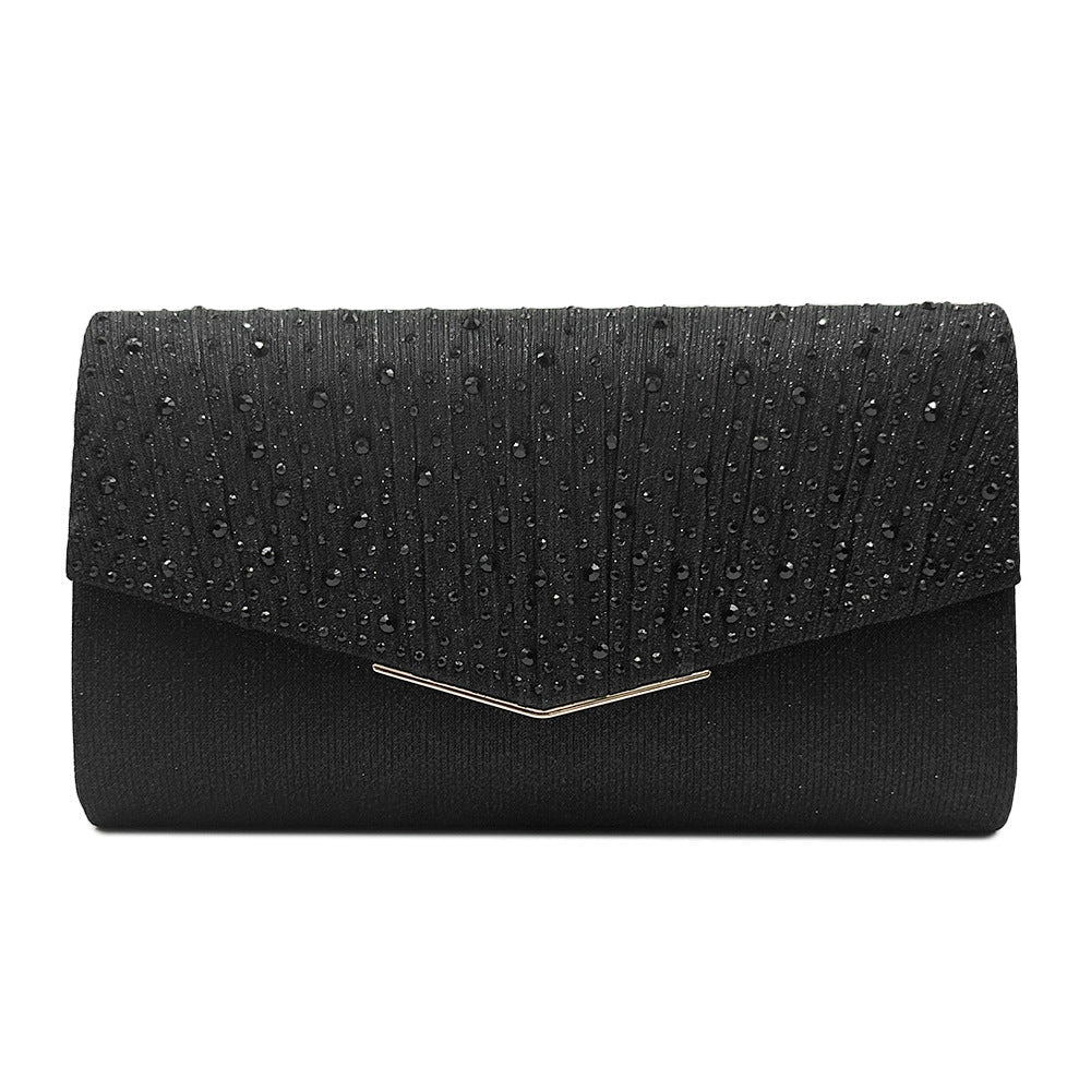 Unique Dinner Clutch Pleated Rhinestone Dress Evening Bags