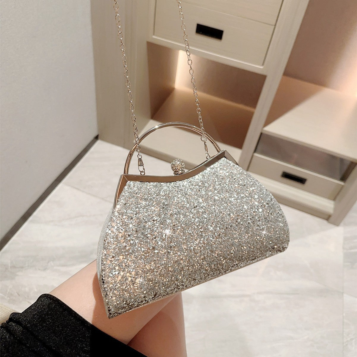 Shiny Crown Head Dinner Party Dress Evening Bags