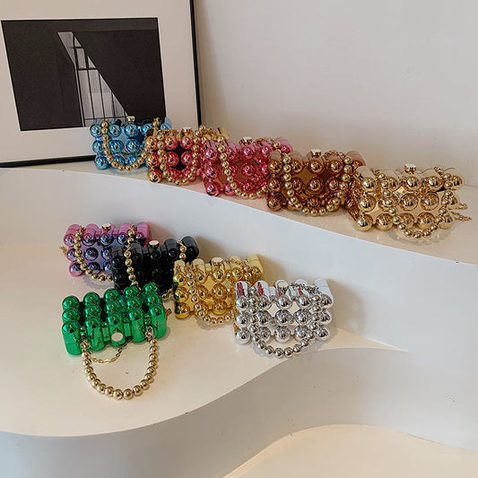 Women's Acrylic Egg Puff Box Fashion Candy Color Western Evening Bags