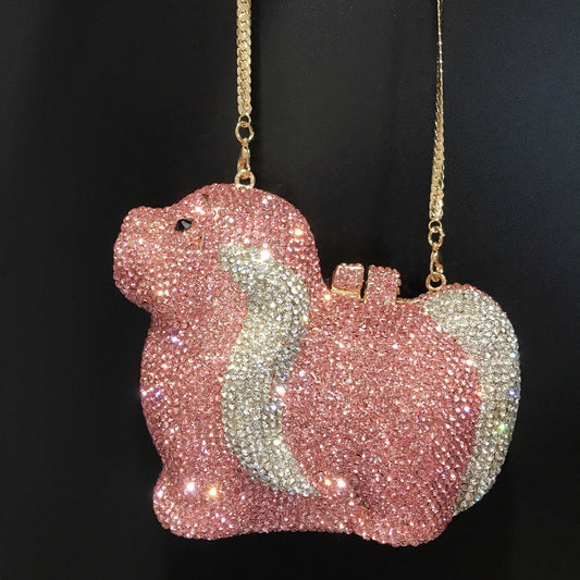 Mini Dog Inlaid Rhinestone Diamond Clutch Evening Bags