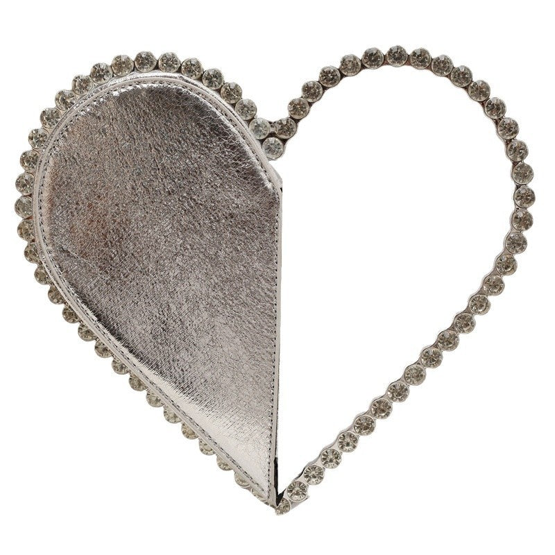 Women's Hand-held Heart-shaped Diamond Fashionable Stylish Hand Evening Bags