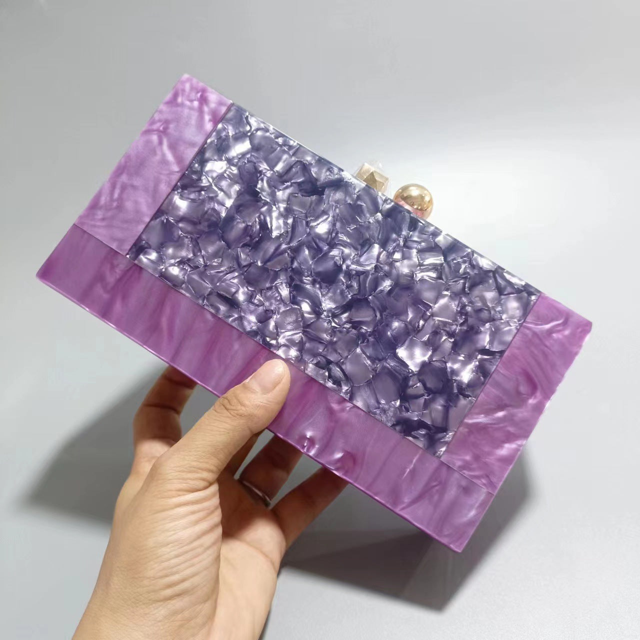 Women's Dinner Retro Splicing Trendy Acrylic Chain Evening Bags