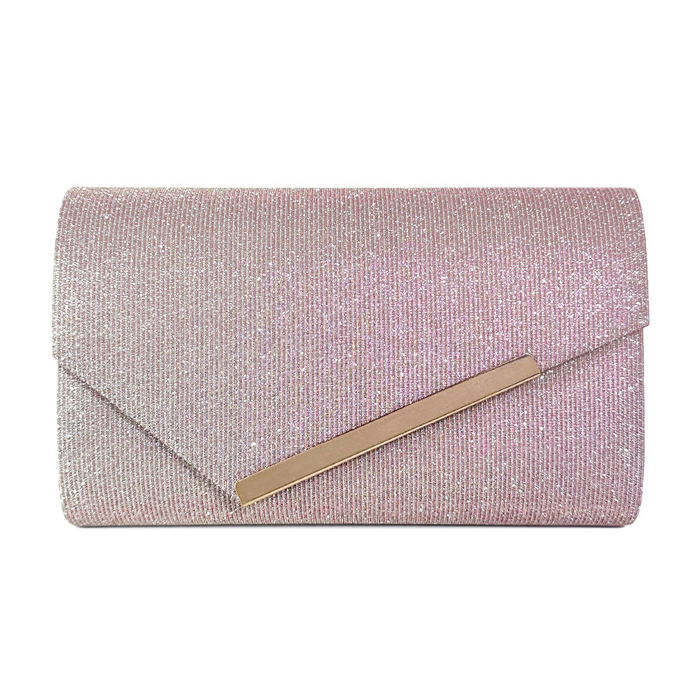 Simple Metal Edge Strip Shiny Color Changing Evening Bags