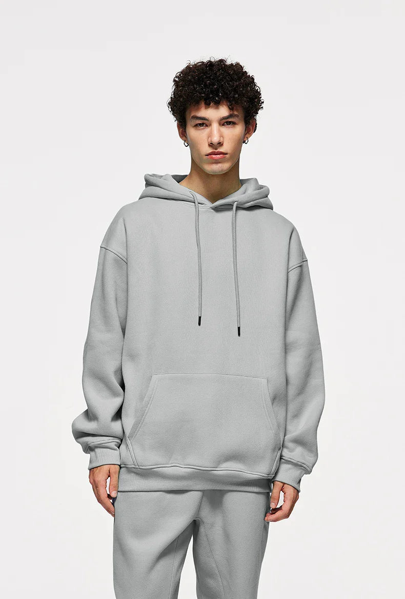 INFLATION 350gsm Thick Velvet Tracksuit – Unisex Solid Color Jogging Suit | 2023 Trendy Matching Fleece Sweatpants & Hoodie Set