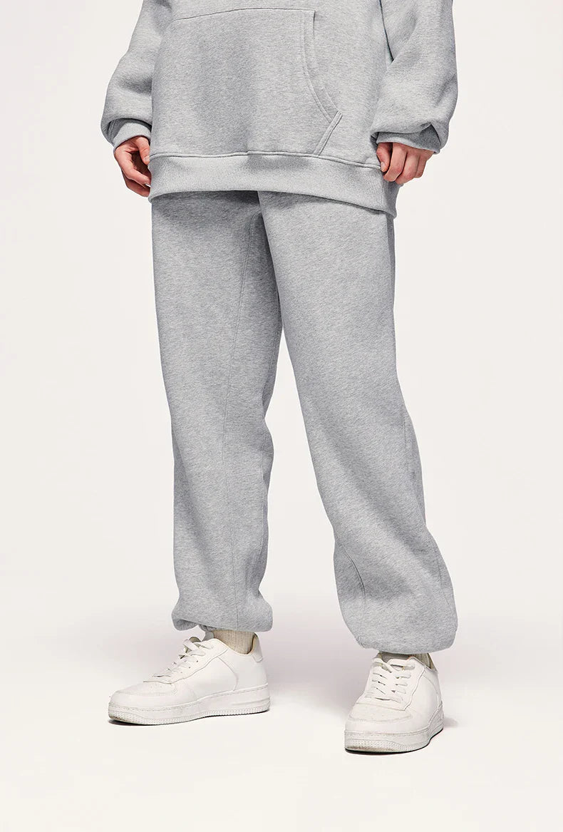 INFLATION 350gsm Thick Velvet Tracksuit – Unisex Solid Color Jogging Suit | 2023 Trendy Matching Fleece Sweatpants & Hoodie Set