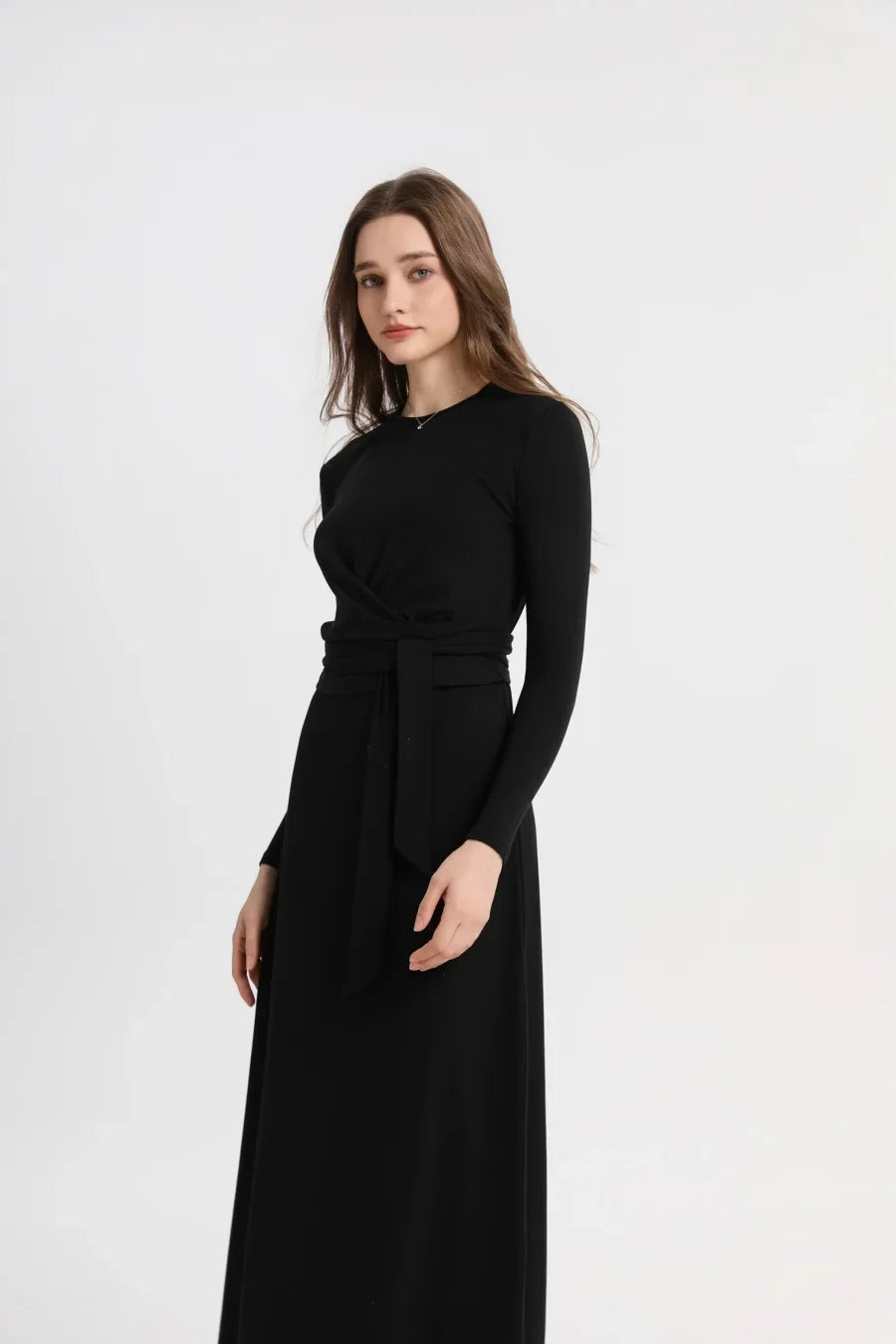 Summer Ribbing Closed-Fit Wrap Top & A-Line Dress High Stretch Matching Set – Chic & Comfortable Women's Outfit