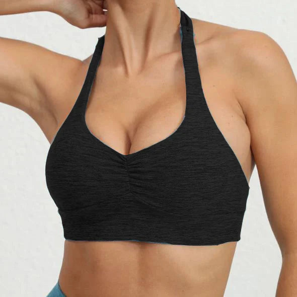 1/2PCS V-Back Halter Sports Bra & Scrunch Legging Set – Squat Proof, Pocket, Lycra Workout Yoga Gym Fitness Suit