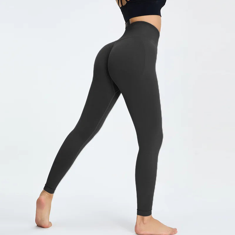 Seamless High Waist Nude Yoga Pants Women's Honey Peach Hip Lifting Tight Fitness Pants Quick Dried Exercise Push Up Yoga Pants