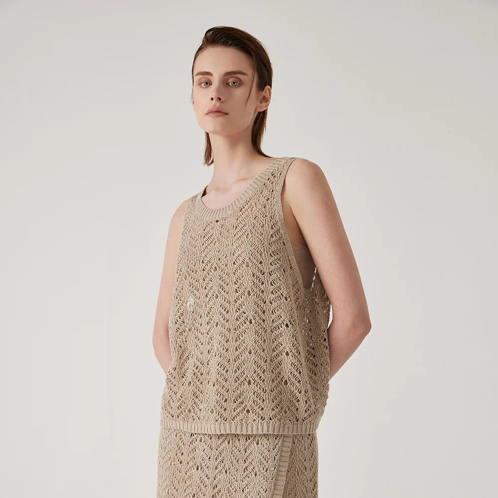 Women’s Premium 100% Linen Summer Vest – Elegant & Fashionable Lightweight Luxury Sleeveless Top for Ladies' Wardrobe