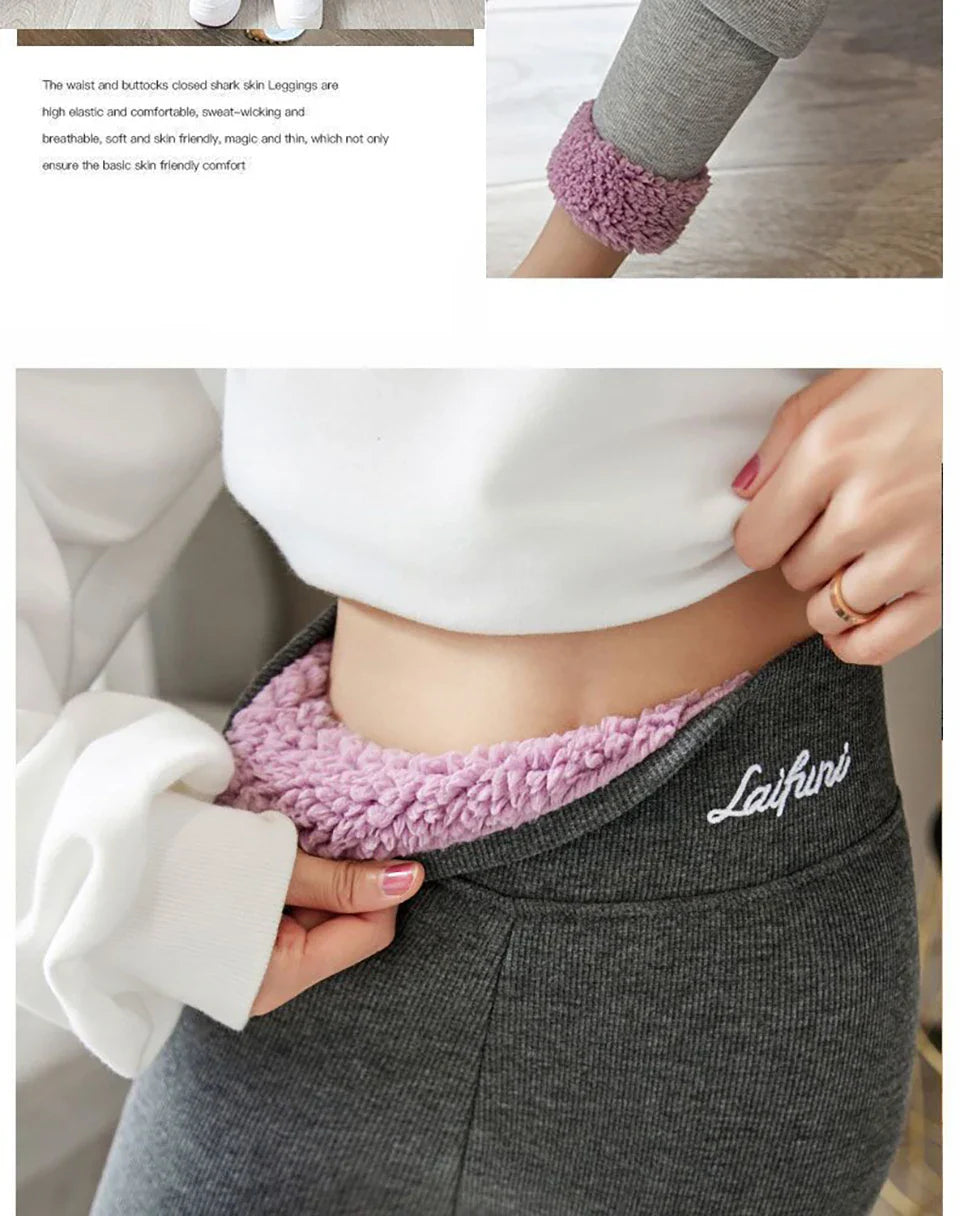Winter Fleece Lined Tights Warm Thermal Leggings Thick Plush Stockings Pantyhose For Winter