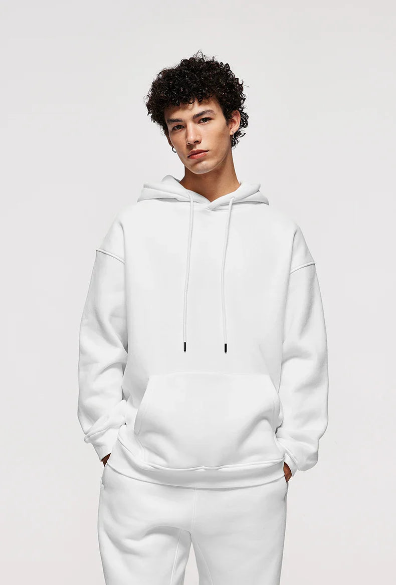 INFLATION 350gsm Thick Velvet Tracksuit – Unisex Solid Color Jogging Suit | 2023 Trendy Matching Fleece Sweatpants & Hoodie Set