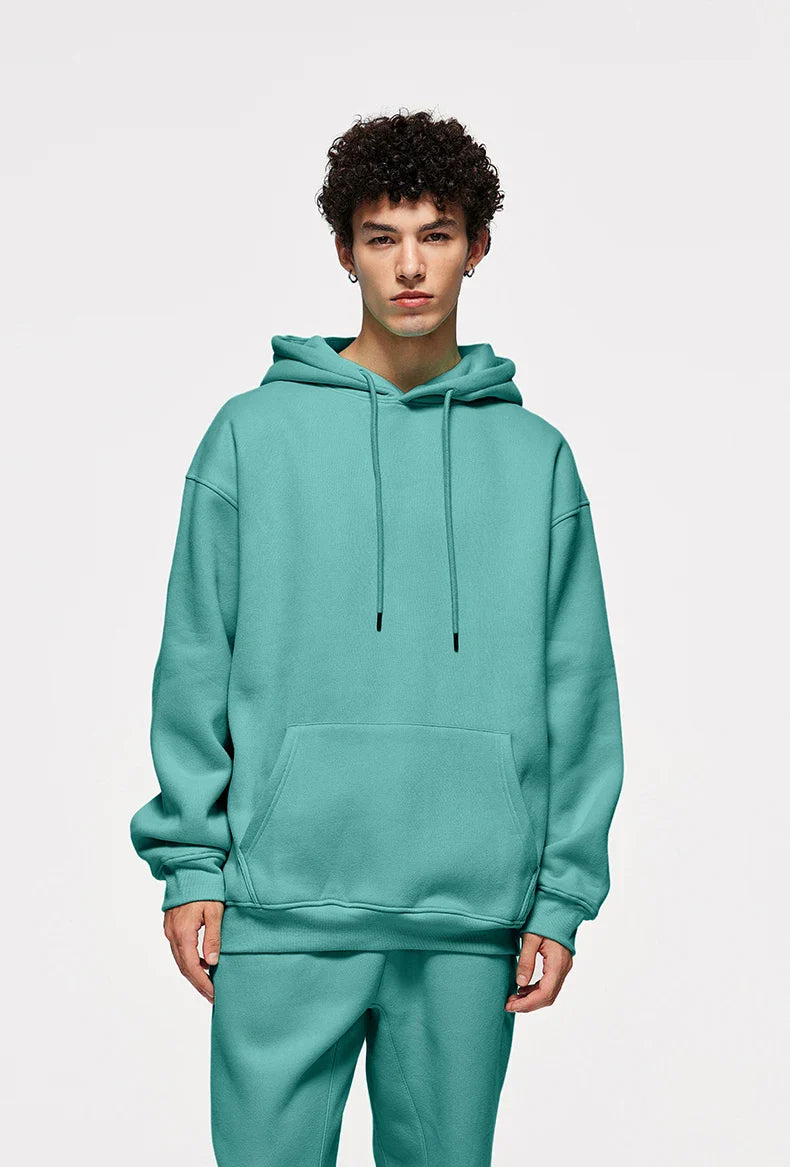 INFLATION 350gsm Thick Velvet Tracksuit – Unisex Solid Color Jogging Suit | 2023 Trendy Matching Fleece Sweatpants & Hoodie Set