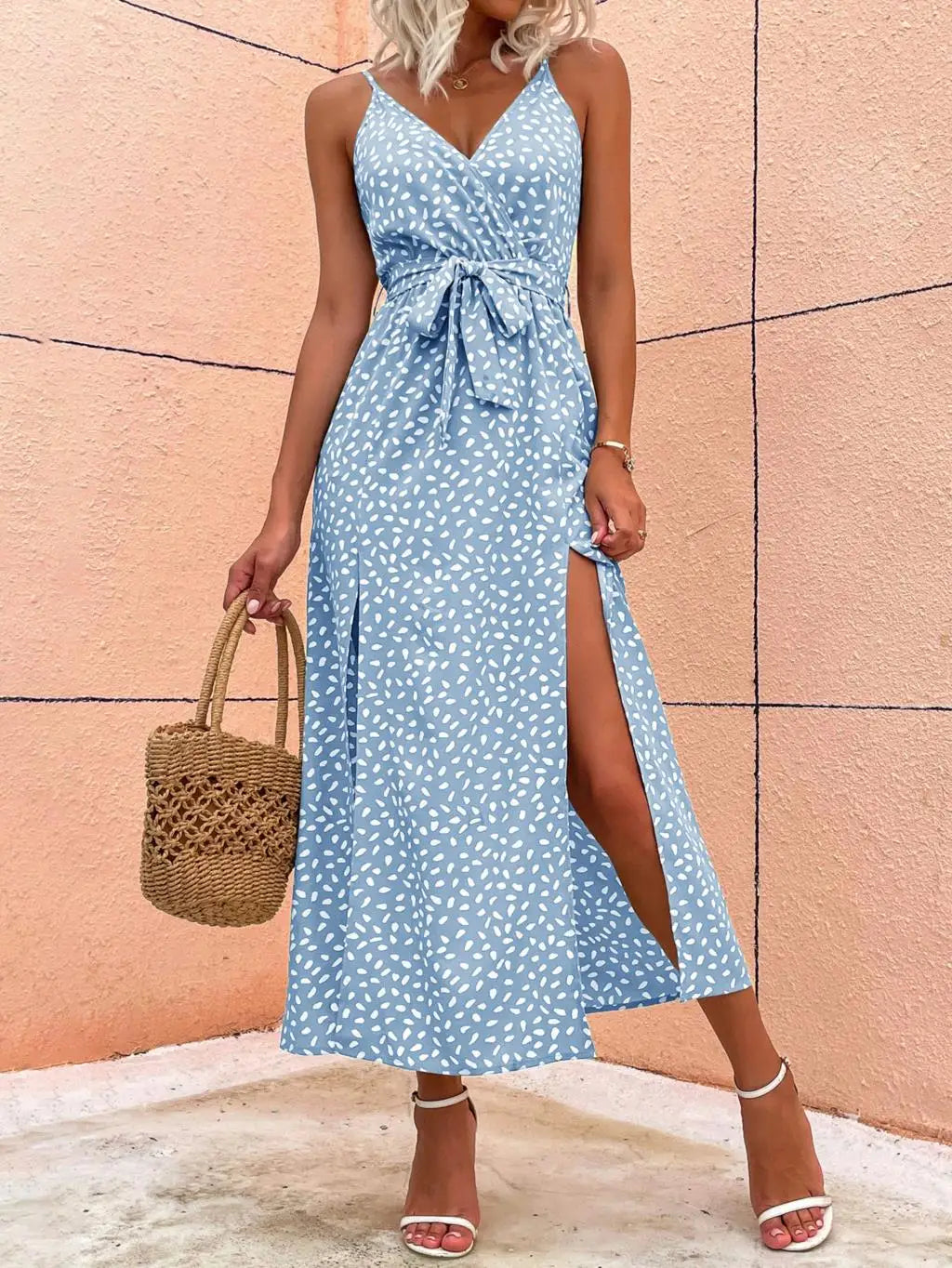 Summer Backless Floral Printed Long Dress for Women – Sexy Beachwear & Vacation Dress