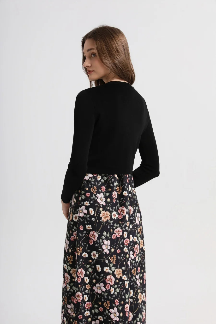 Spring Summer Women’s Elegant Satin Maxi Dress with Knitted Top | 2-Piece Floor-Length Outfit Set