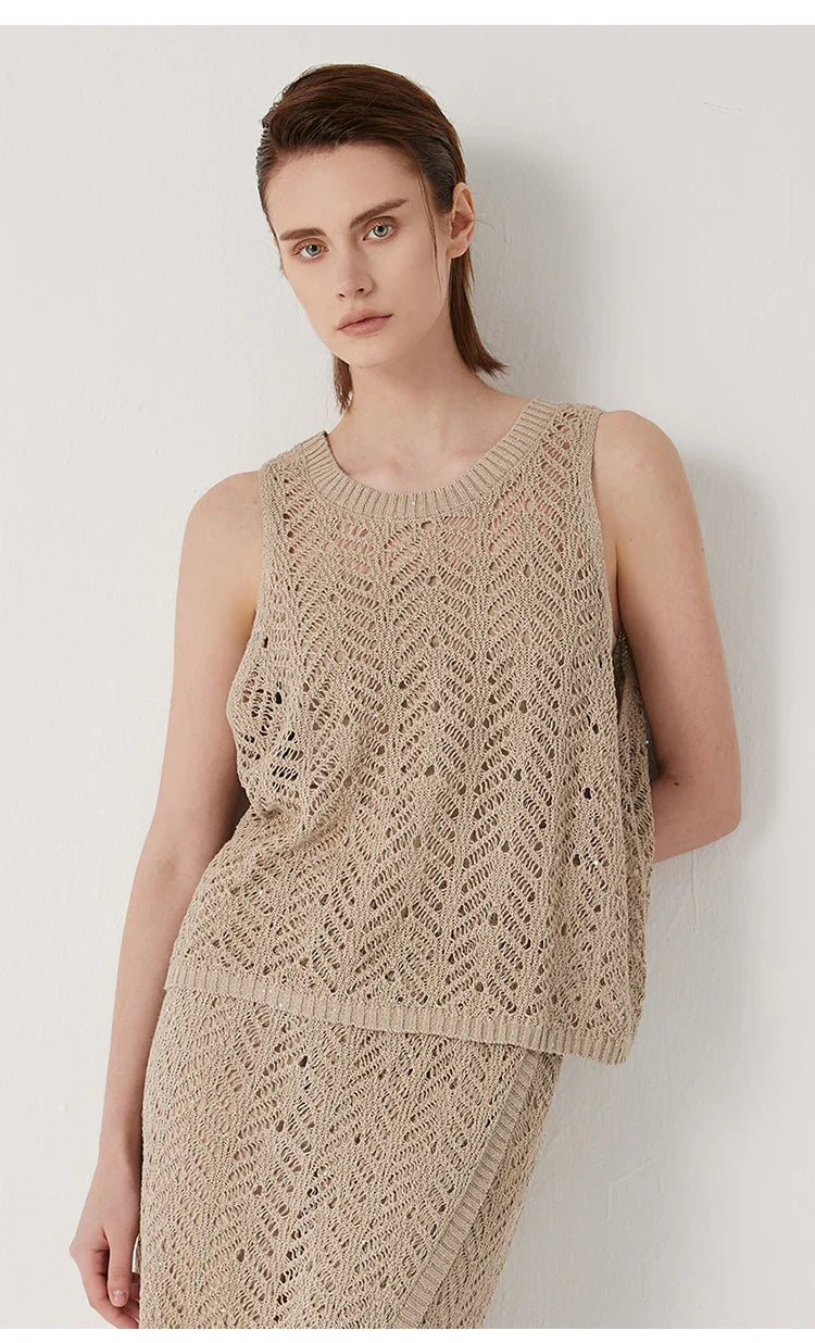 Women’s Premium 100% Linen Summer Vest – Elegant & Fashionable Lightweight Luxury Sleeveless Top for Ladies' Wardrobe