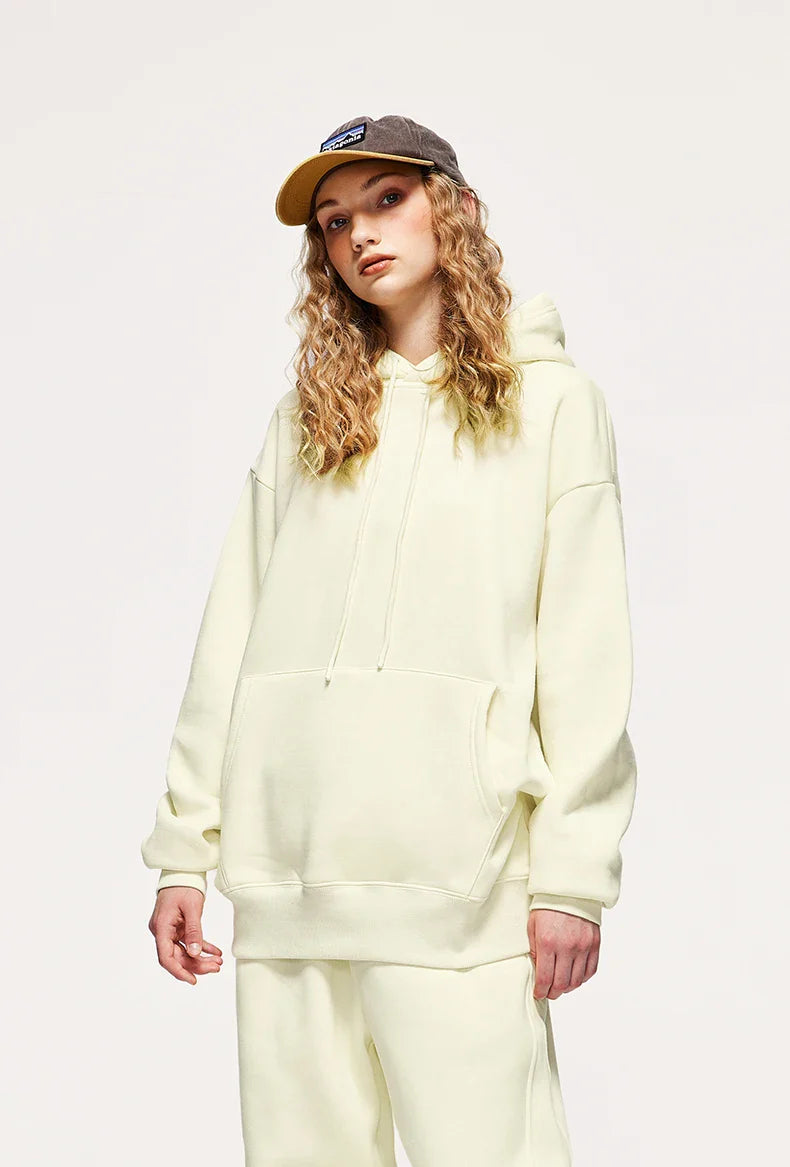 INFLATION 350gsm Thick Velvet Tracksuit – Unisex Solid Color Jogging Suit | 2023 Trendy Matching Fleece Sweatpants & Hoodie Set