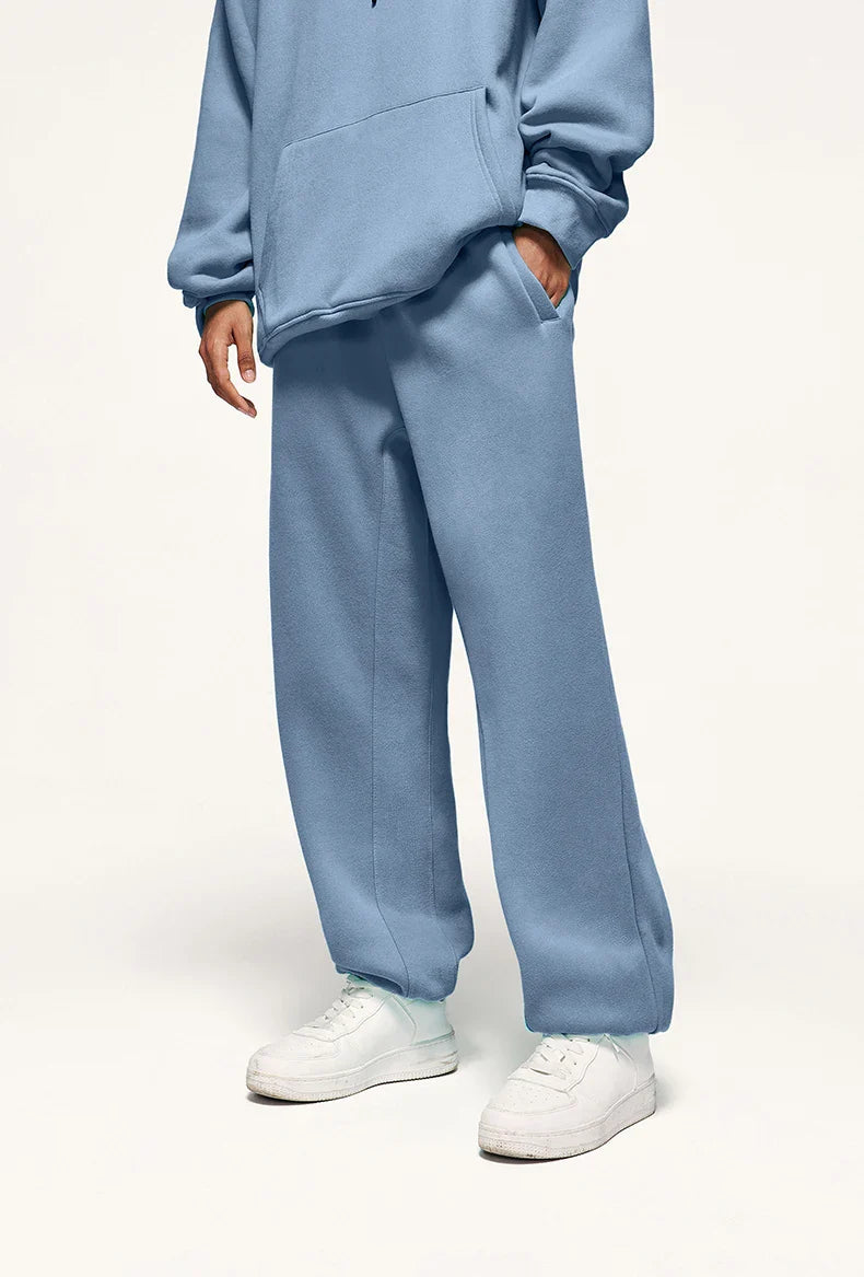 INFLATION 350gsm Thick Velvet Tracksuit – Unisex Solid Color Jogging Suit | 2023 Trendy Matching Fleece Sweatpants & Hoodie Set