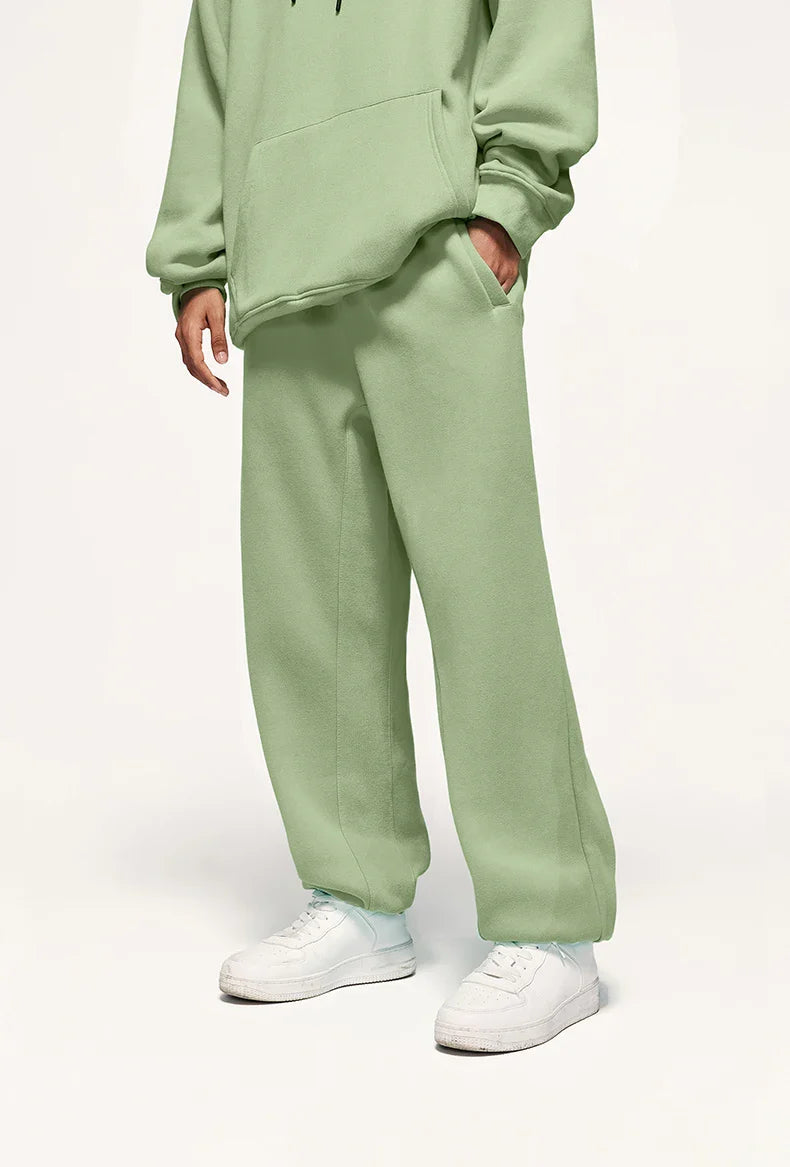 INFLATION 350gsm Thick Velvet Tracksuit – Unisex Solid Color Jogging Suit | 2023 Trendy Matching Fleece Sweatpants & Hoodie Set