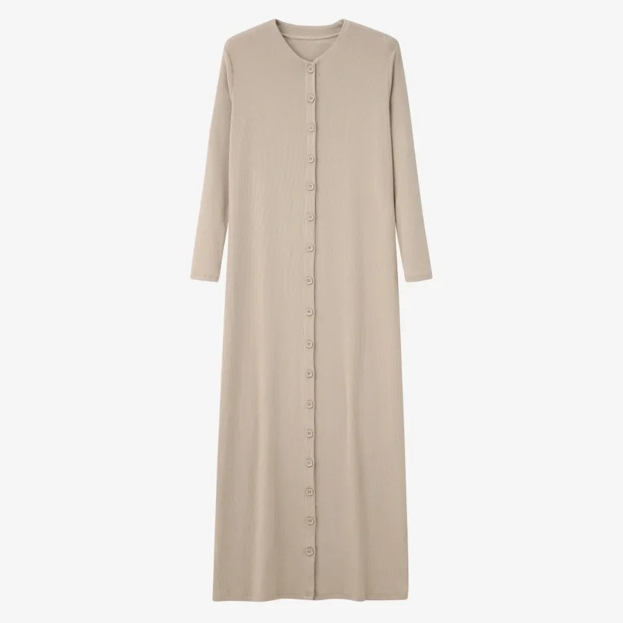 Women's Ribbed Maxi Summer Dress – Comfortable Sleeveless Button Front Long Dress | Casual & Elegant Lady's Clothing