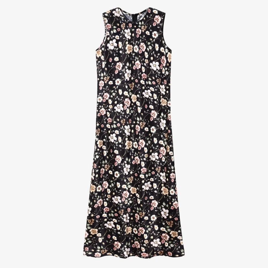 Spring Summer Women’s Elegant Satin Maxi Dress with Knitted Top | 2-Piece Floor-Length Outfit Set