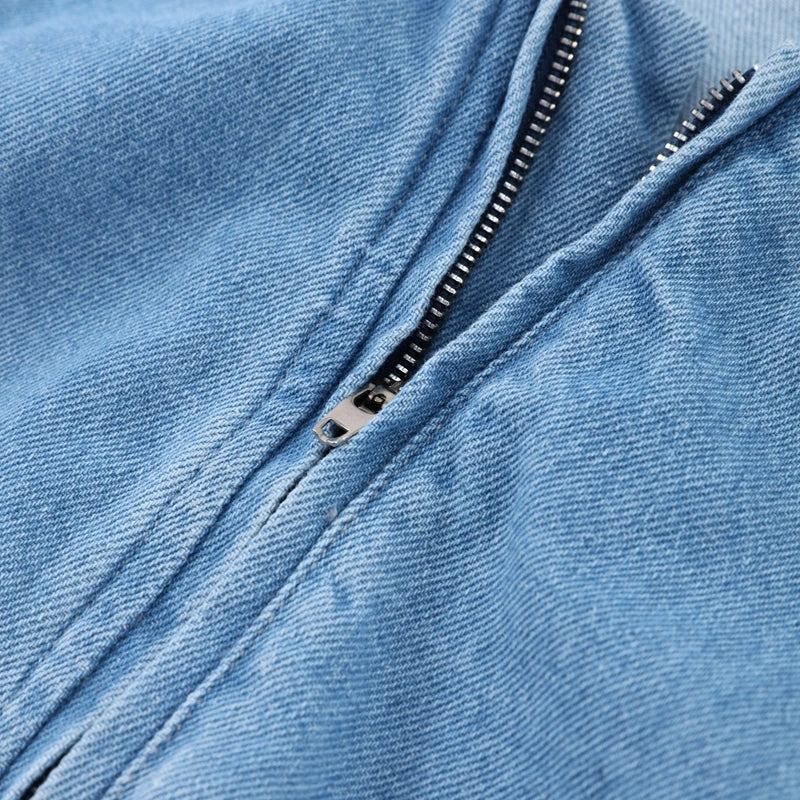 Women's Sleeveless Backless Denim Dress – Casual Round Neck, Lace-Up, High Waist, Zipper Closure | Sexy Summer High Street Style