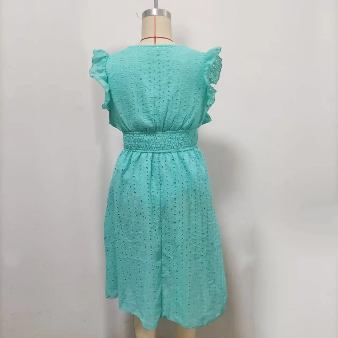 Multi-Colored Summer Dress for Women – Fashionable Casual Commuting Dress with Lotus Leaf Sleeves & Elegant Temperament