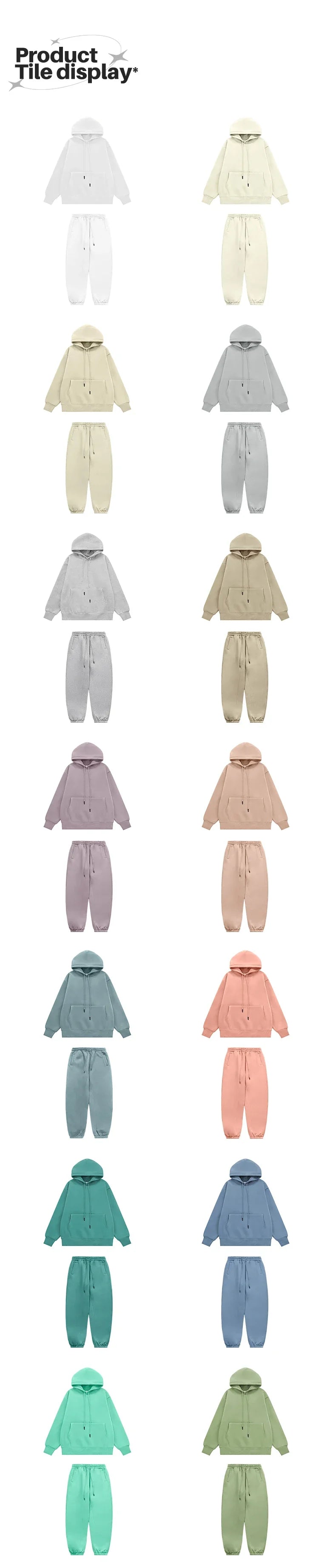 INFLATION 350gsm Thick Velvet Tracksuit – Unisex Solid Color Jogging Suit | 2023 Trendy Matching Fleece Sweatpants & Hoodie Set